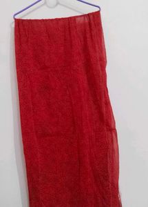 Red Printed Dupatta