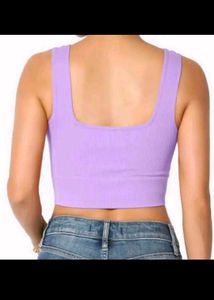 Lavender Ribbed Crop Tank Top