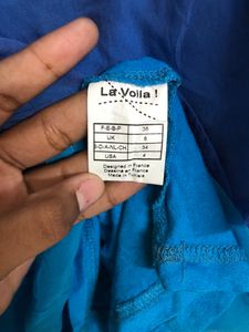 La Voila Blue Sleeveless Top