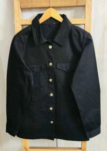 Boho Embroidered Black Jacket Size-40