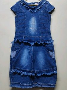 Girls Light Blue Jeans Dress