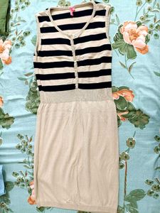 Knitted Striped Sleeveless Dress