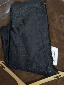Black 🖤 Brand New Satin Saree