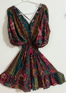 Boholyfe Radient Paisley Print  Boho Mini Dress