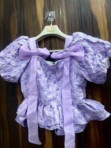Lilac Bow Tie Top
