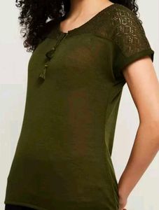 Olive Green Tassel Top