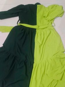 Two-Tone Midi Shirt Dress