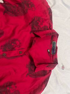 Red Paisley Shirt Dress