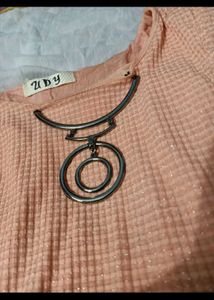 Peach Flared Sleeve Stylish Western Top