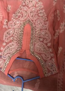 Peach Embroidered Kurta