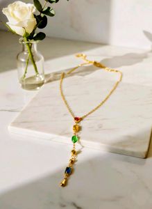 Colorful Gemstone Gold Necklace