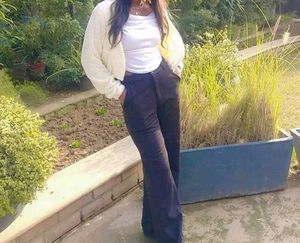 Classic Black High-Waisted Wide-Leg Pants