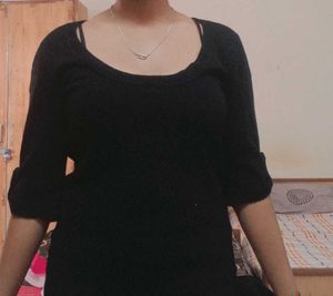 Black ¾ Sleeve Top