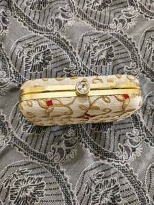 Embroidered Clutch with Chain