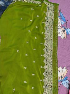 zardosi heavy work saree