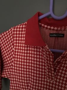 Red &amp; Pink Checkered Mini Dress