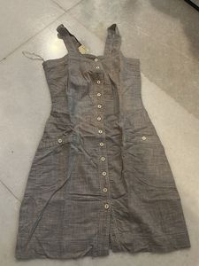 Button-Front Linen Dress