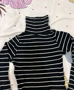 Striped Turtleneck Top