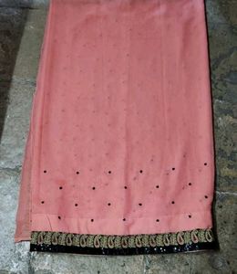 Elegant Peach Saree