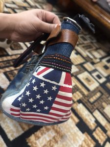 Denim &amp; American Flag Accent Purse