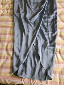Silky Greyish blue Slip Dress