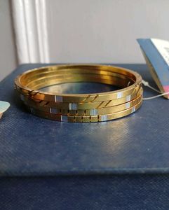 4 Golden Bangles Artificial