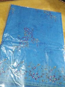 Blue cotton saree