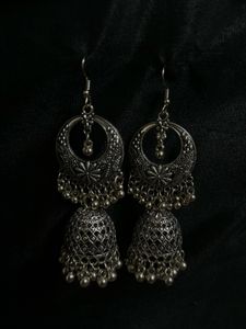 Silver Jhumkas