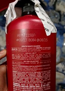 Tresseme Keratin Smooth Shampoo (1 Litre) With Fre