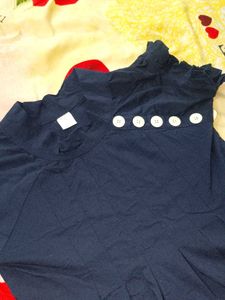 Dark Blue Top💙 With White Button 🤩💗