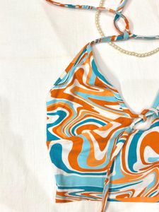 Retro Swirl Halter Top