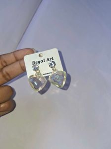 Heart Crystal Drop Earrings