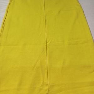Vibrant Yellow Bodycon Midi Pencil Skirt