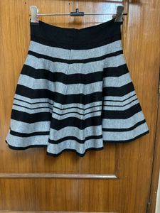 Korean Black &amp; Grey Mini Skirt