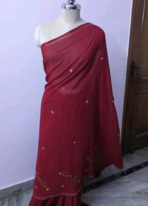 Elegant Maroon Saree