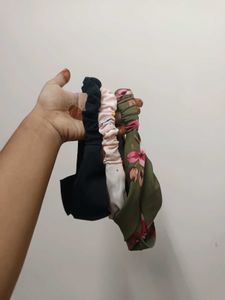 3 multicolor skin care head bands.