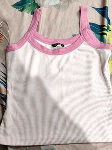 Cute Pink Trim Tank Top