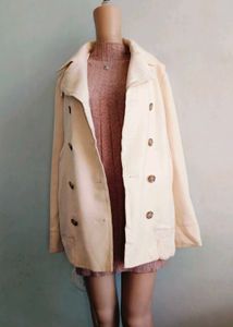 Branded White Overcoat