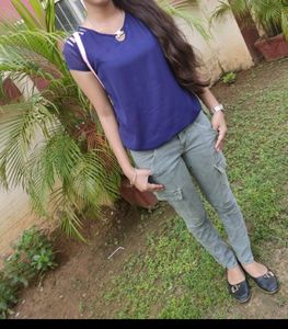 Blue Top With Beautiful Back Design