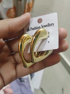 Gold Heart Hoop Earrings