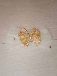 Elegant Gold Lace Hair Bow