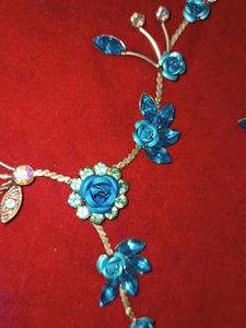 Blue Floral Jewellery Set