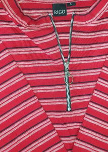 Red And White Striped Bodycon Dress.