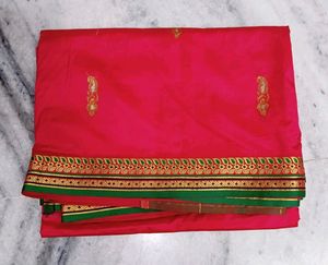 Pink And Green Banarasi Saree