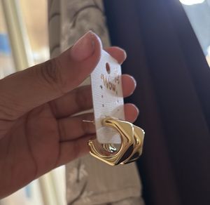 Gold Rectangle Earrings