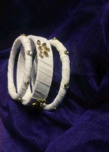 White &amp; Gold Bangles