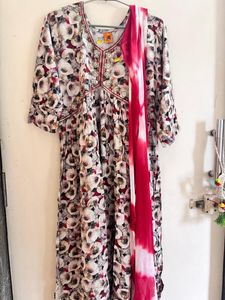 Floral Print Embellished Dress