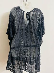 Black Crochet Coverup Dress