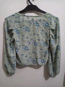 Floral Blue Crop Top