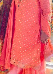 Peach Embroidered Kurta Set